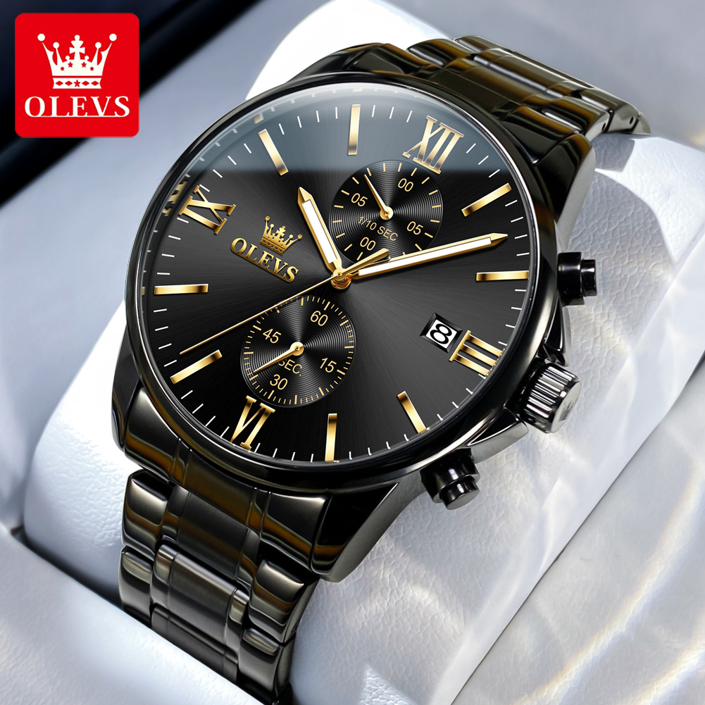 Luxury Watch Exhibition - OLEVS 2886 montre à Quartz noire
