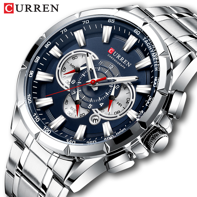 Luxury Watch Exhibition - CURREN montre-bracelet hommes étanche chronographe militaire
