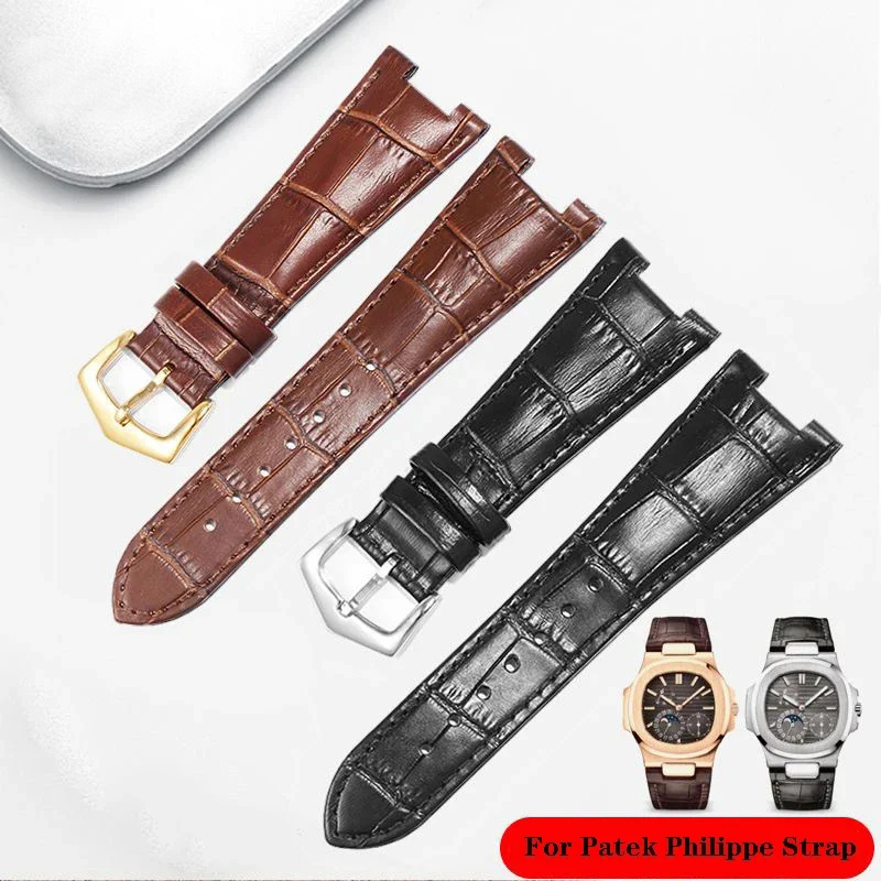 Patek Philippe Watch Nautilus - Bracelet de montre en cuir véritable