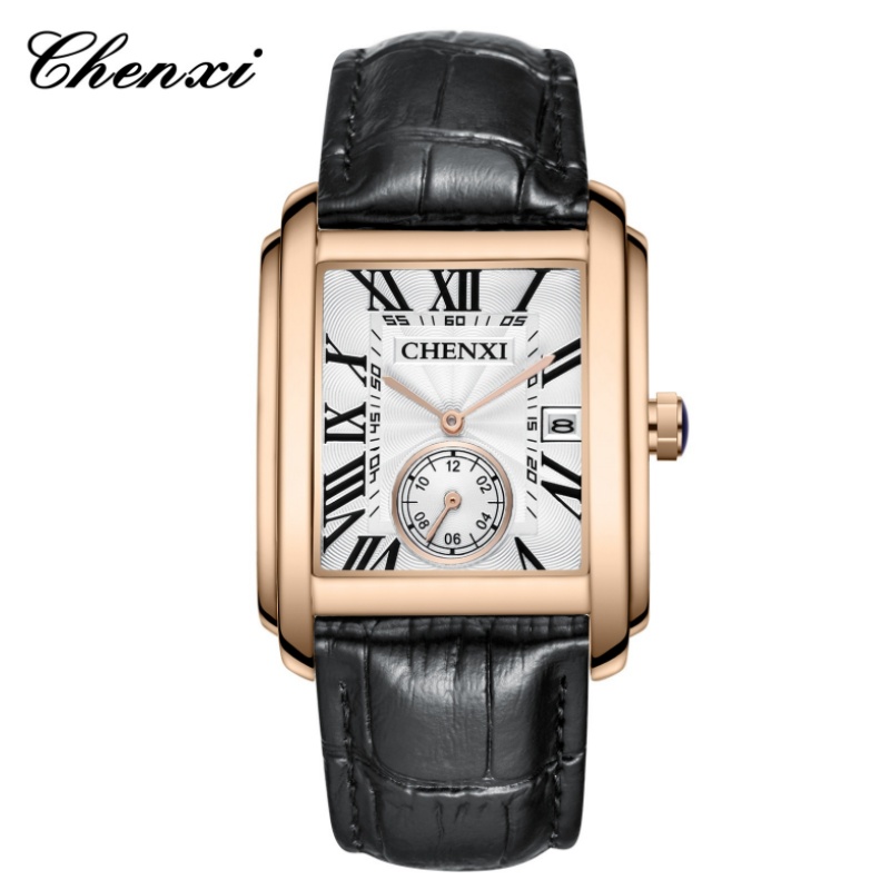 Luxury Watch Affordable - CHENghts-Montres-bracelets carrées avec bracelet en cuir