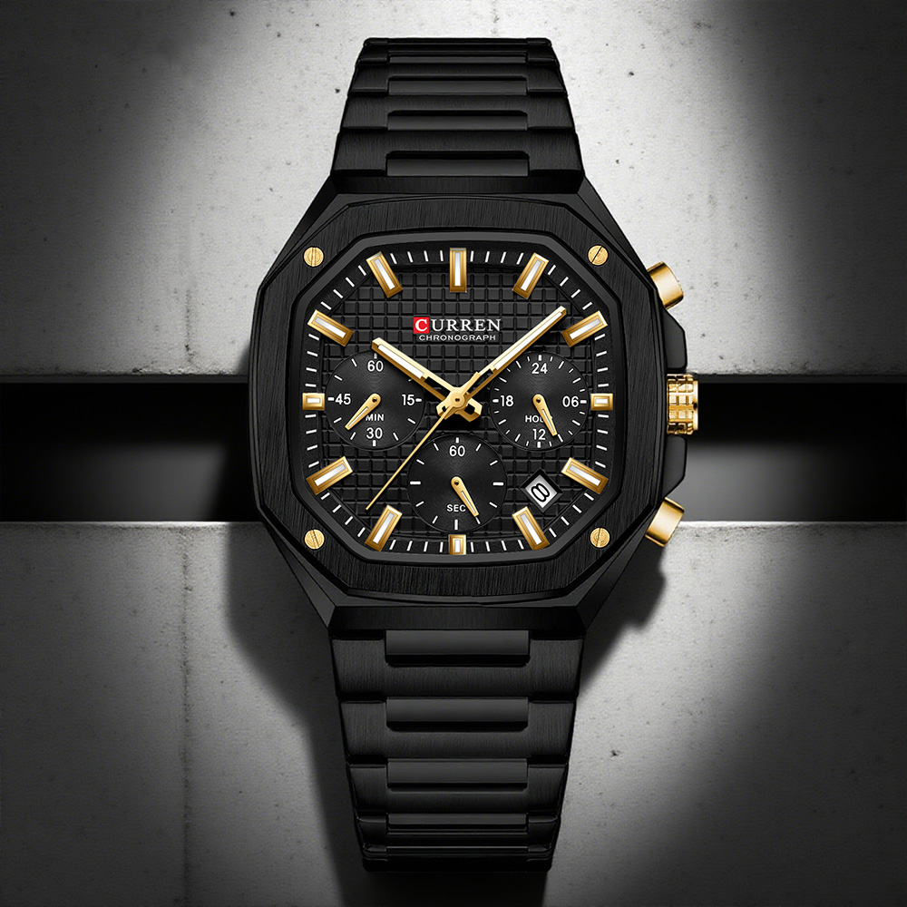 Luxury Watch Design - CURREN montre chronographe carrée de luxe