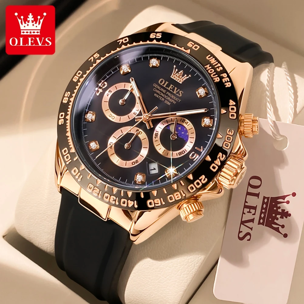 Luxury Watch Exhibition - Montres pour hommes OLEVS 2875, chronographe,