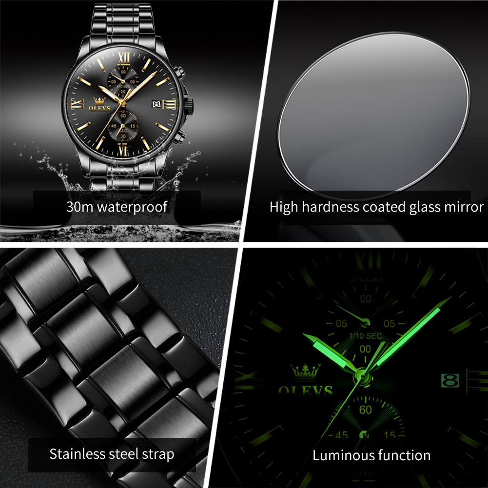 OLEVS 2886 montre à Quartz noi - Luxury Watch Exhibition avis et prix