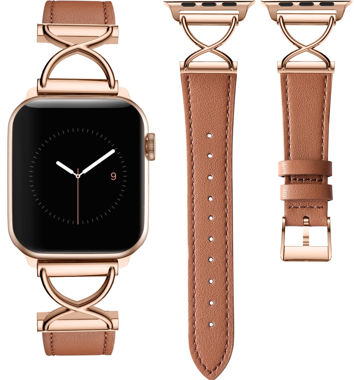 Bracelet en cuir en forme de X - Apple Watch Luxury X avis et prix