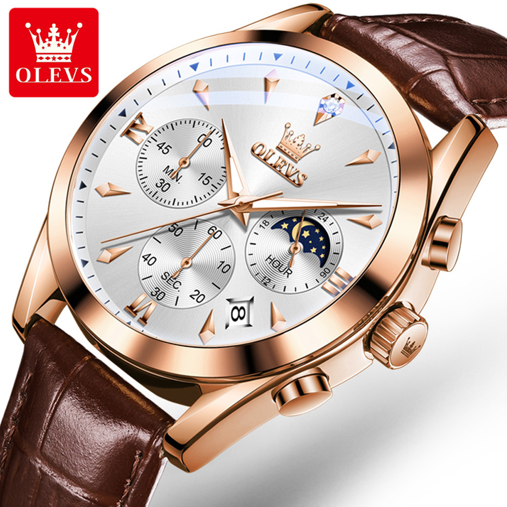 OLEVS-Montre à Quartz en Cuir  - Luxury Watch Affordable avis et prix