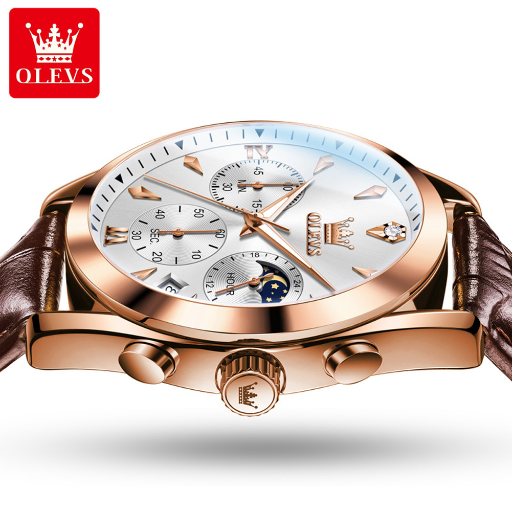 OLEVS-Montre à Quartz en Cuir  - Luxury Watch Affordable avis et prix